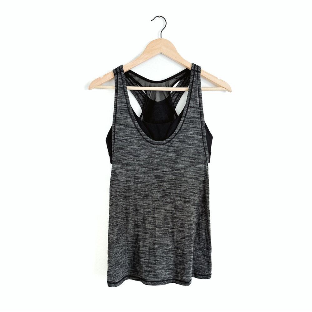 Lululemon Glide and Stride Tank Heathered Black / Black - Size 10